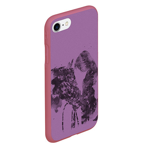 Чехол iPhone 7/8 матовый Девушка с конем / 3D-Малиновый – фото 2