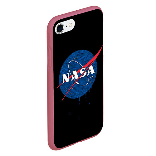 Чехол iPhone 7/8 матовый NASA Краски / 3D-Малиновый – фото 2