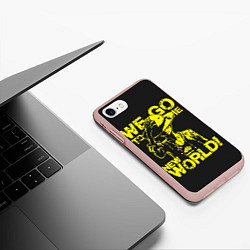 Чехол iPhone 7/8 матовый One Piece We Go World, цвет: 3D-светло-розовый — фото 2