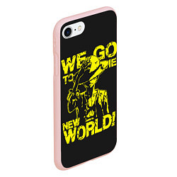Чехол iPhone 7/8 матовый One Piece We Go World, цвет: 3D-светло-розовый — фото 2