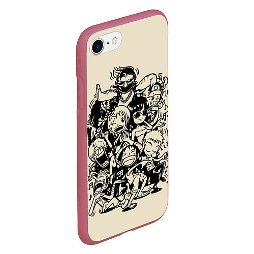 Чехол iPhone 7/8 матовый One Piece / 3D-Малиновый – фото 2