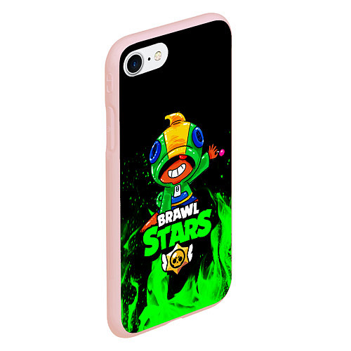 Чехол iPhone 7/8 матовый Brawl Stars LEON / 3D-Светло-розовый – фото 2