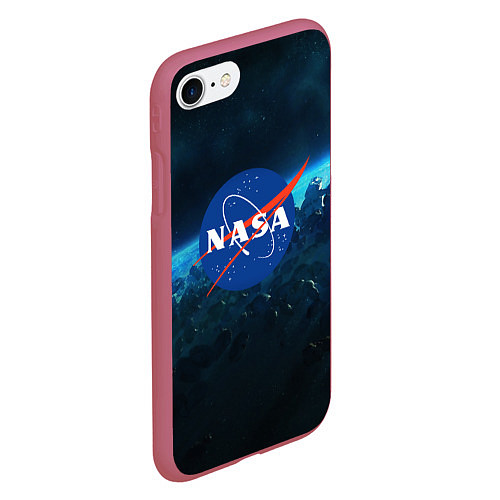 Чехол iPhone 7/8 матовый NASA / 3D-Малиновый – фото 2