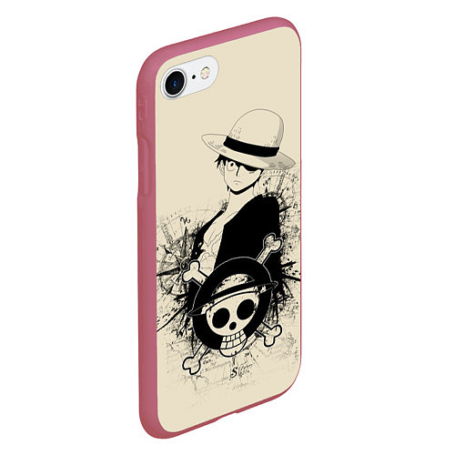 Чехол iPhone 7/8 матовый One Piece / 3D-Малиновый – фото 2