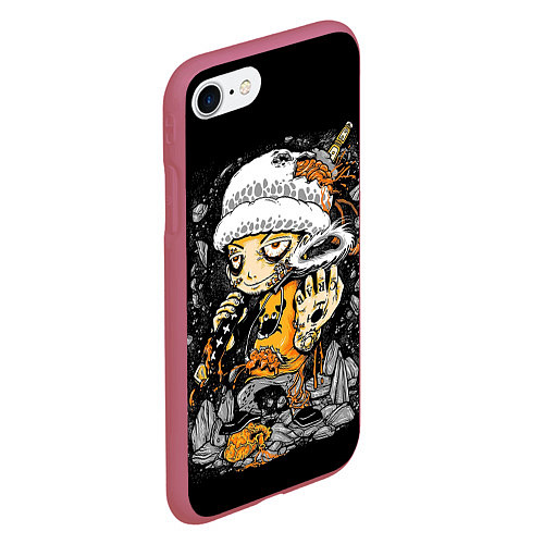 Чехол iPhone 7/8 матовый One Piece / 3D-Малиновый – фото 2