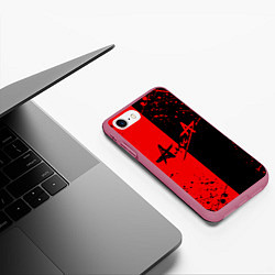 Чехол iPhone 7/8 матовый АлисА, цвет: 3D-малиновый — фото 2