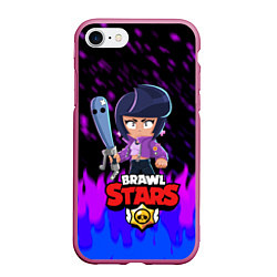 Чехол iPhone 7/8 матовый BRAWL STARS BIBI, цвет: 3D-малиновый