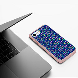 Чехол iPhone 7/8 матовый Весёлые фигурки, цвет: 3D-светло-розовый — фото 2