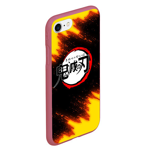 Чехол iPhone 7/8 матовый KIMETSU NO YAIBA / 3D-Малиновый – фото 2