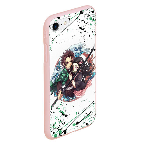 Чехол iPhone 7/8 матовый KIMETSU NO YAIBA / 3D-Светло-розовый – фото 2