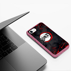 Чехол iPhone 7/8 матовый KIMETSU NO YAIBA, цвет: 3D-малиновый — фото 2