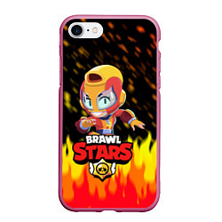 Чехол iPhone 7/8 матовый BRAWL STARS MAX, цвет: 3D-малиновый