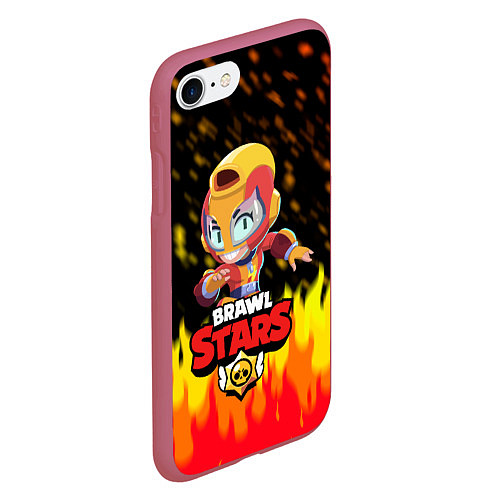 Чехол iPhone 7/8 матовый BRAWL STARS MAX / 3D-Малиновый – фото 2