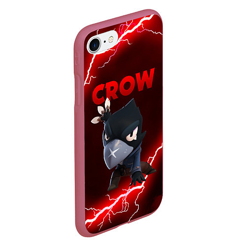 Чехол iPhone 7/8 матовый BRAWL STARS CROW / 3D-Малиновый – фото 2