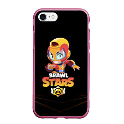 Чехол iPhone 7/8 матовый BRAWL STARS MAX, цвет: 3D-малиновый