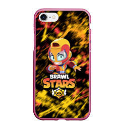 Чехол iPhone 7/8 матовый BRAWL STARS MAX, цвет: 3D-малиновый