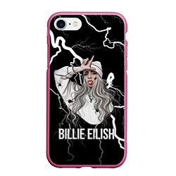 Чехол iPhone 7/8 матовый BILLIE EILISH, цвет: 3D-малиновый