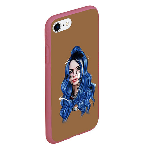 Чехол iPhone 7/8 матовый BILLIE EILISH / 3D-Малиновый – фото 2