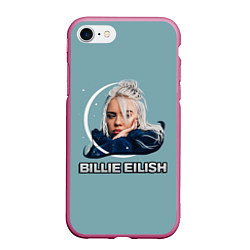 Чехол iPhone 7/8 матовый BILLIE EILISH, цвет: 3D-малиновый