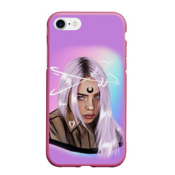 Чехол iPhone 7/8 матовый BILLIE EILISH, цвет: 3D-малиновый