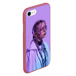 Чехол iPhone 7/8 матовый BILLIE EILISH, цвет: 3D-малиновый — фото 2