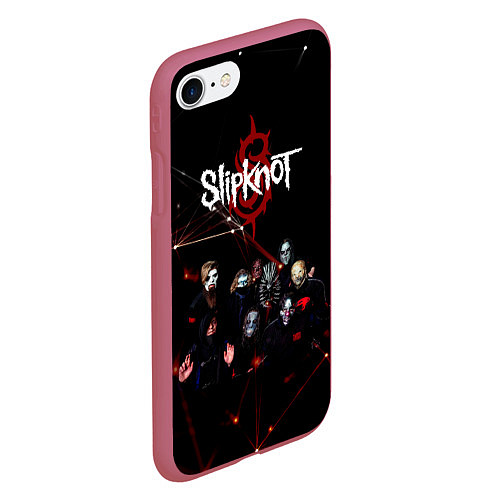 Чехол iPhone 7/8 матовый Slipknot / 3D-Малиновый – фото 2