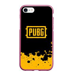 Чехол iPhone 7/8 матовый PUBG, цвет: 3D-малиновый