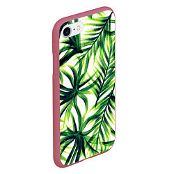 Чехол iPhone 7/8 матовый Тропики, цвет: 3D-малиновый — фото 2
