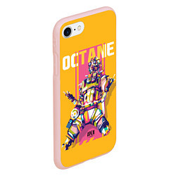 Чехол iPhone 7/8 матовый Apex Legends Octane, цвет: 3D-светло-розовый — фото 2