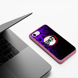 Чехол iPhone 7/8 матовый Kimetsu no Yaiba, цвет: 3D-малиновый — фото 2