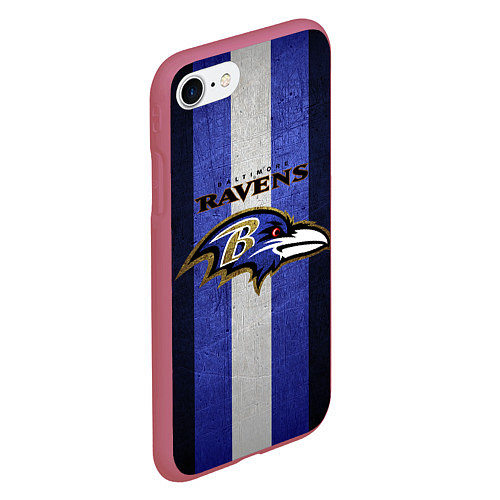 Чехол iPhone 7/8 матовый Baltimore Ravens / 3D-Малиновый – фото 2