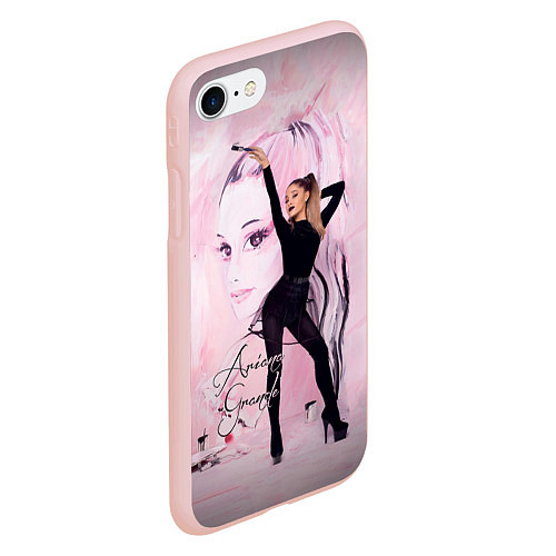 Чехол iPhone 7/8 матовый Ariana Grande / 3D-Светло-розовый – фото 2