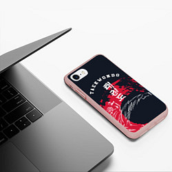 Чехол iPhone 7/8 матовый Тхэквондо, цвет: 3D-светло-розовый — фото 2