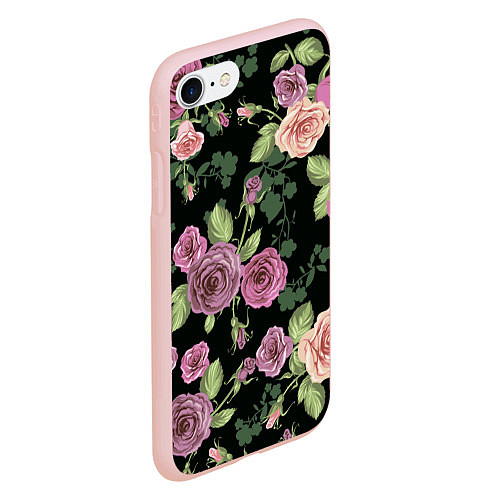 Чехол iPhone 7/8 матовый Кусты роз / 3D-Светло-розовый – фото 2