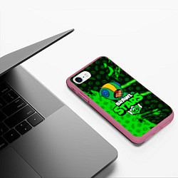 Чехол iPhone 7/8 матовый BRAWL STARS:LEON, цвет: 3D-малиновый — фото 2