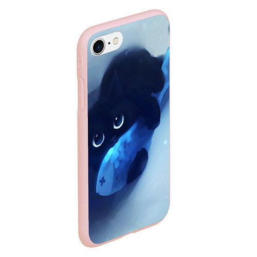 Чехол iPhone 7/8 матовый Аниме CAT / 3D-Светло-розовый – фото 2