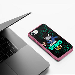 Чехол iPhone 7/8 матовый BRAWL STARS CROW, цвет: 3D-малиновый — фото 2