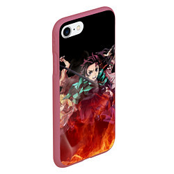 Чехол iPhone 7/8 матовый KIMETSU NO YAIBA, цвет: 3D-малиновый — фото 2