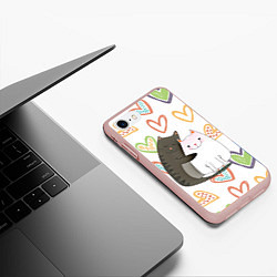 Чехол iPhone 7/8 матовый Сладкая парочка, цвет: 3D-светло-розовый — фото 2