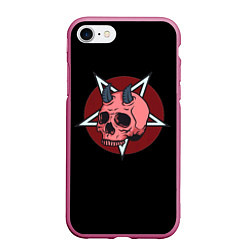 Чехол iPhone 7/8 матовый Devil, цвет: 3D-малиновый