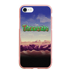 Чехол iPhone 7/8 матовый Terraria, цвет: 3D-светло-розовый