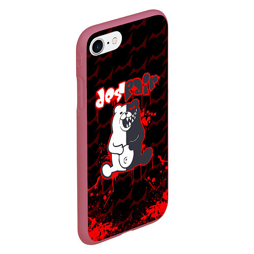 Чехол iPhone 7/8 матовый MONOKUMA / 3D-Малиновый – фото 2