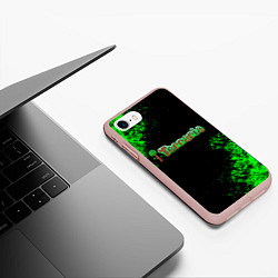 Чехол iPhone 7/8 матовый Terraria, цвет: 3D-светло-розовый — фото 2