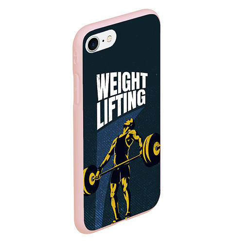 Чехол iPhone 7/8 матовый Wheight lifting / 3D-Светло-розовый – фото 2