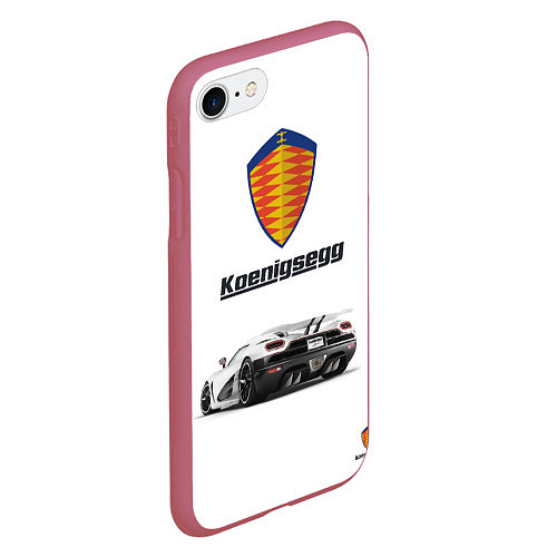 Чехол iPhone 7/8 матовый Koenigsegg / 3D-Малиновый – фото 2