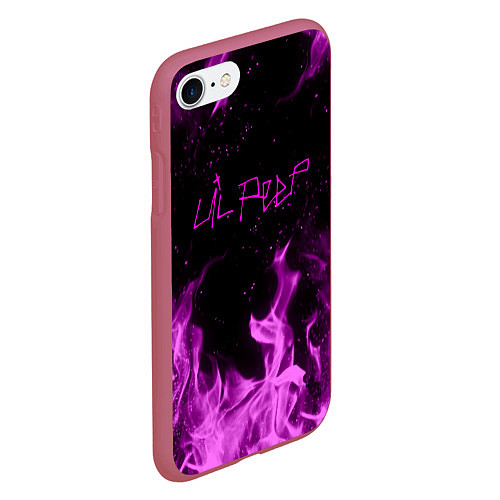 Чехол iPhone 7/8 матовый LIL PEEP FIRE / 3D-Малиновый – фото 2