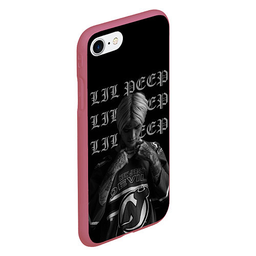 Чехол iPhone 7/8 матовый LiL PEEP / 3D-Малиновый – фото 2