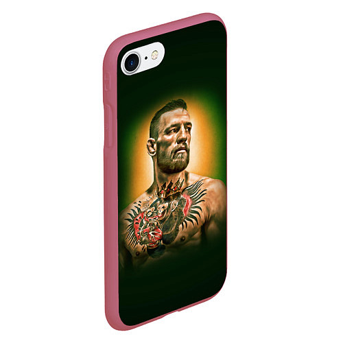 Чехол iPhone 7/8 матовый Conor McGregor / 3D-Малиновый – фото 2