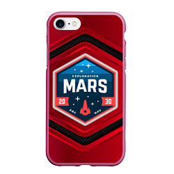 Чехол iPhone 7/8 матовый MARS NASA, цвет: 3D-малиновый