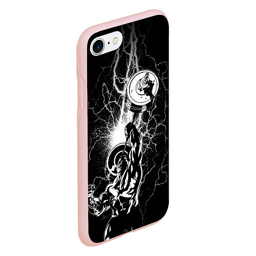Чехол iPhone 7/8 матовый Powerlifting / 3D-Светло-розовый – фото 2